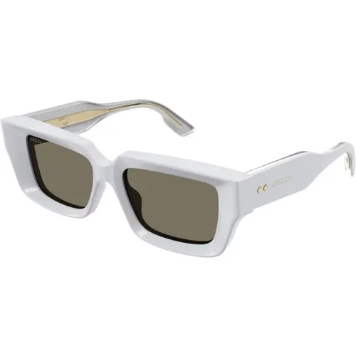 Stylish Grey Brown Sunglasses , male, Sizes: 54 MM - Gucci - Modalova