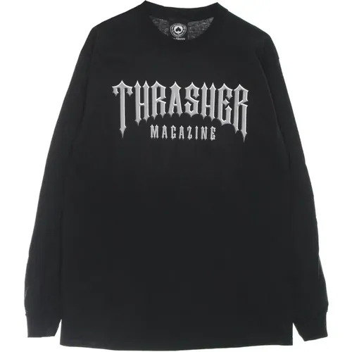 Schwarzes Langarm-Logo-T-Shirt , unisex, Größe: XL - Thrasher - Modalova