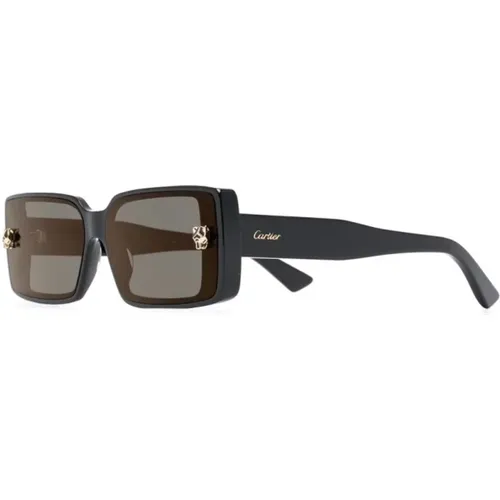 Schwarze Sonnenbrille mit Zubehör , unisex, Größe: 64 MM - Cartier - Modalova