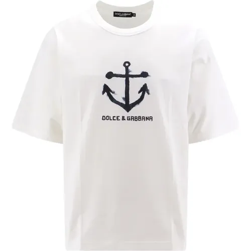 Marina Print Baumwoll T-Shirt , Herren, Größe: M - Dolce & Gabbana - Modalova