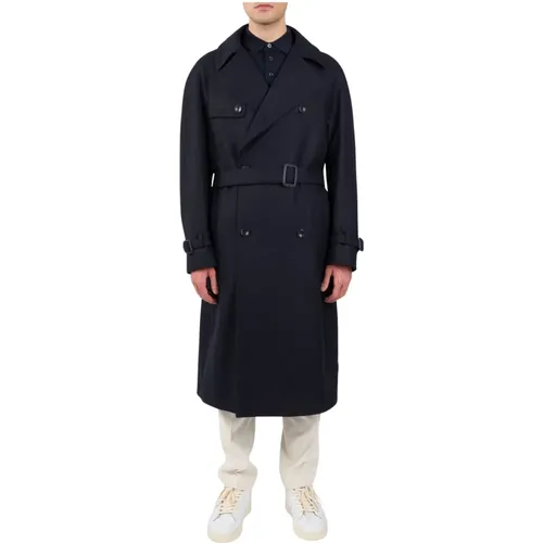 Trenchcoat aus wasserabweisendem diagonalem Stoff - Tagliatore - Modalova