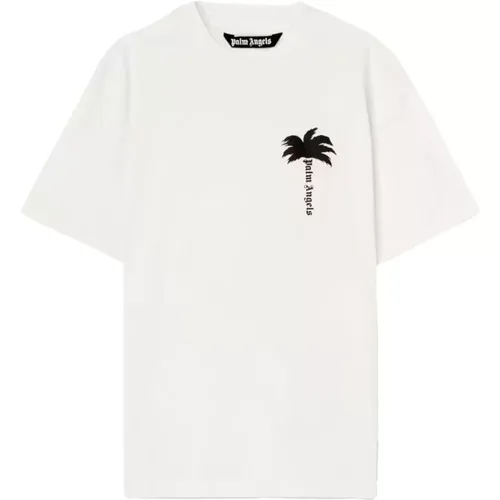 Logo Print Crew Neck T-shirts , Herren, Größe: XS - Palm Angels - Modalova
