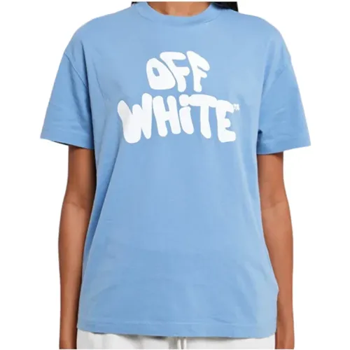 Klar Blaue T-shirts und Polos , Damen, Größe: S - Off White - Modalova