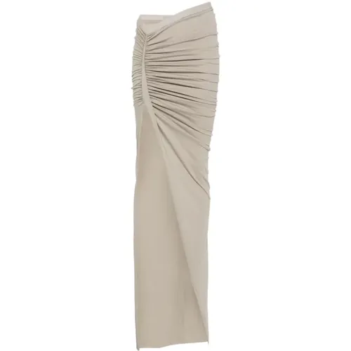 Light Grey Cotton Bodycon Skirt , female, Sizes: 2XS - Rick Owens - Modalova