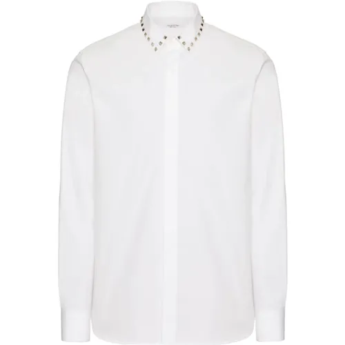 Studded Cotton Poplin Shirt , male, Sizes: 2XL, L - Valentino Garavani - Modalova