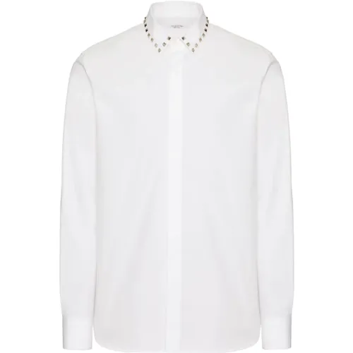 Studded Cotton Poplin Shirt , male, Sizes: XL, L - Valentino Garavani - Modalova