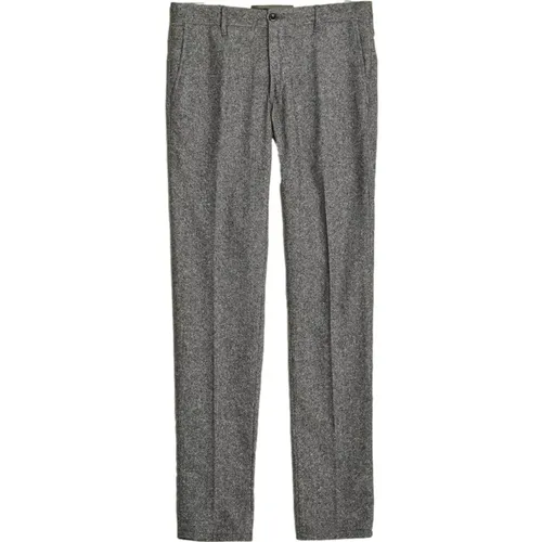 Cheviot Grey Slim Fit Wool and Silk Pants , male, Sizes: W35 - Incotex - Modalova