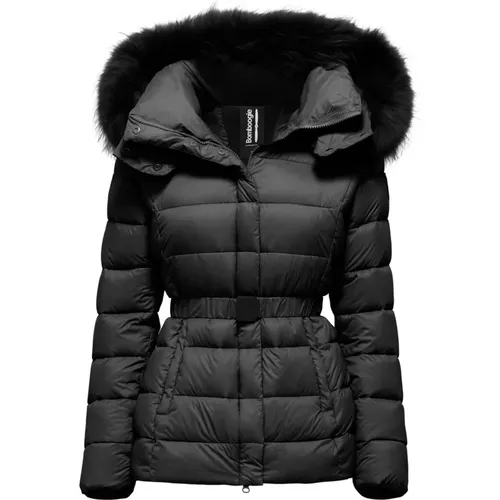 Short Down Jacket with Fur Hood , female, Sizes: L, 3XL, 2XL, M, XL - BomBoogie - Modalova