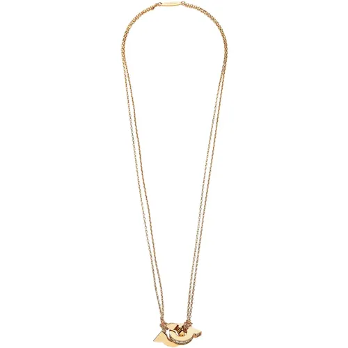 Gold Necklace with Crystal Charms , female, Sizes: ONE SIZE - Salvatore Ferragamo - Modalova