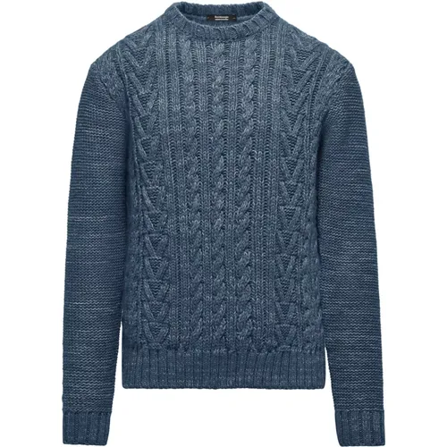 Men`s Wool Blend Diamond Knit Pullover , male, Sizes: 2XL, 3XL, XL, M, L - BomBoogie - Modalova