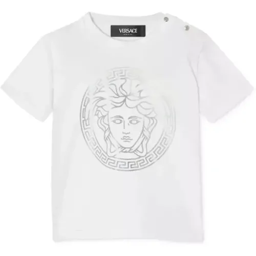 Kinder Medusa Greca T-shirt Weiß Silber - Versace - Modalova