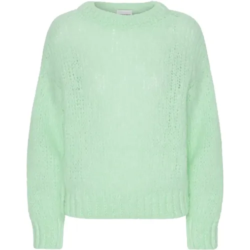 Weicher Alpaka Pullover in Mintgrün , Damen, Größe: M - American Dreams - Modalova