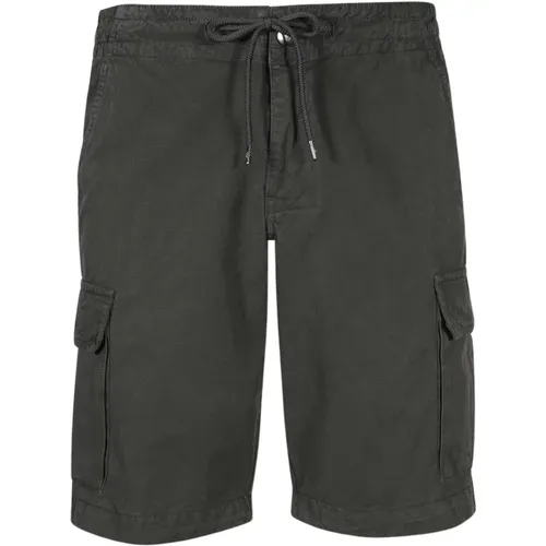 Baumwoll-Cargo-Shorts - Grün, Gerade Passform, Besticktes Logo , Herren, Größe: M - Emporio Armani - Modalova
