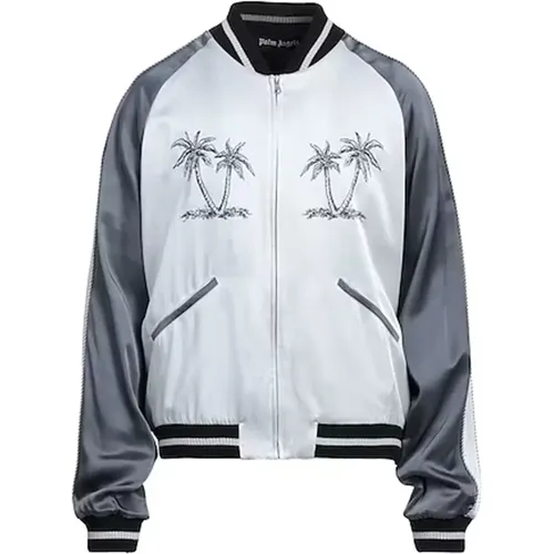 Gray Baseball Collar Jacket Aw23 , male, Sizes: XL, L, M - Palm Angels - Modalova