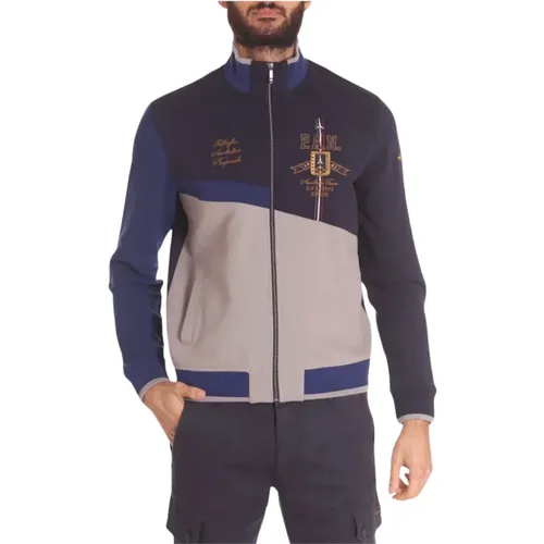 Bunter Baumwoll-Sweatshirt mit Goldstickerei , Herren, Größe: L - aeronautica militare - Modalova