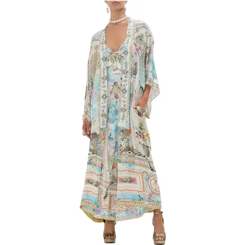 Buntes Gemustertes Maxi-Kimono - Camilla - Modalova