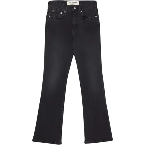 Schwarze Bootcut Denim Hose , Damen, Größe: W25 - Roy Roger's - Modalova