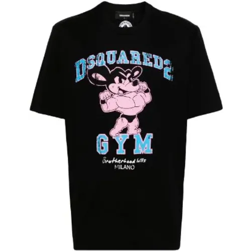 Graphic Print T-Shirt , male, Sizes: XS - Dsquared2 - Modalova