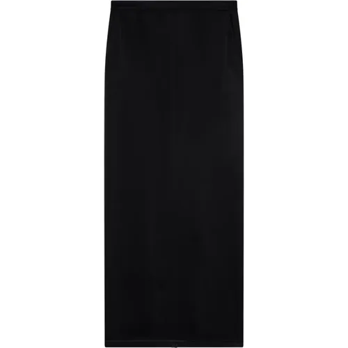 Long Straight Satin Skirt with Pockets , female, Sizes: XL, M, L - pinko - Modalova