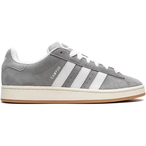 S Grey Striped White Sneakers , female, Sizes: 4 1/3 UK, 5 2/3 UK - Adidas - Modalova