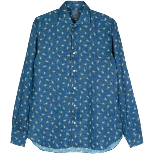Linen Paisley Shirt , male, Sizes: XL - Barba - Modalova