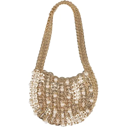 Golden Moon Bag with Pearls , female, Sizes: ONE SIZE - Paco Rabanne - Modalova