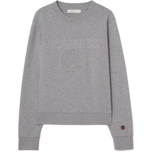 Samanta Sweatshirt Grey Melange Solid , female, Sizes: XL - Busnel - Modalova