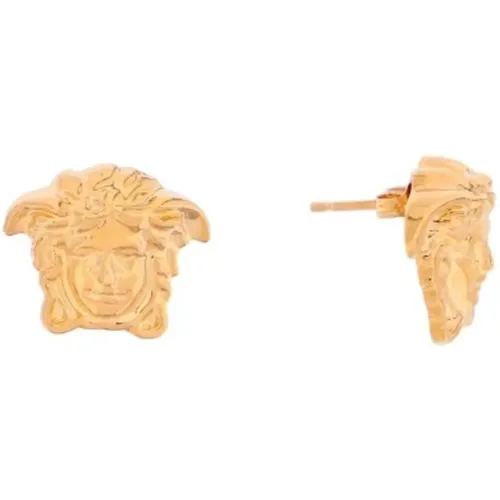 Goldene Ohrringe mit Medusa-Kopf , Damen, Größe: ONE Size - Versace - Modalova