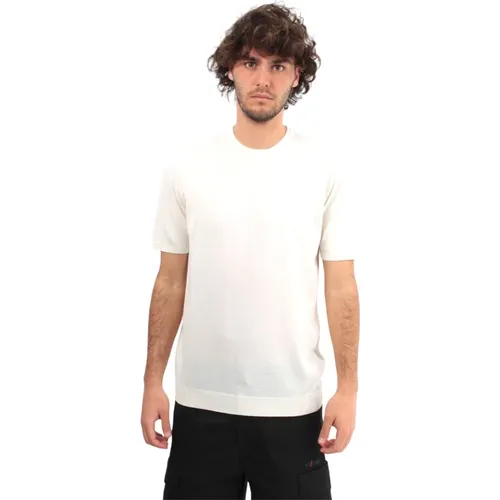 Weißes Rundhals-T-Shirt , Herren, Größe: L - Roberto Collina - Modalova