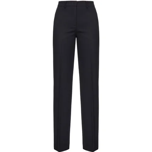 Straight-leg trousers in wool , female, Sizes: L, XL, XS, S, M - pinko - Modalova