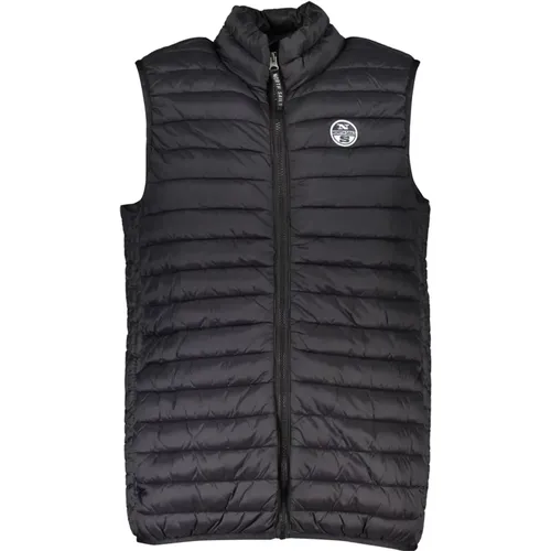 Schwarze ärmellose Jacke mit Taschen und Logo , Herren, Größe: 2XL - North Sails - Modalova