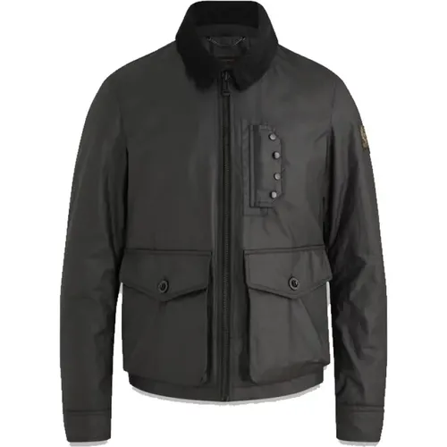 Schwarze Range Jacke mit Schaffellbesatz , Herren, Größe: 2XL - Belstaff - Modalova