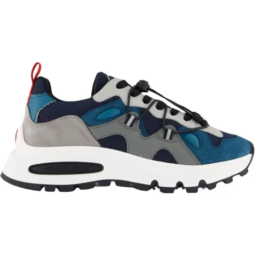 Men's Run Sneaker Blue/Grey , male, Sizes: 7 UK - Dsquared2 - Modalova