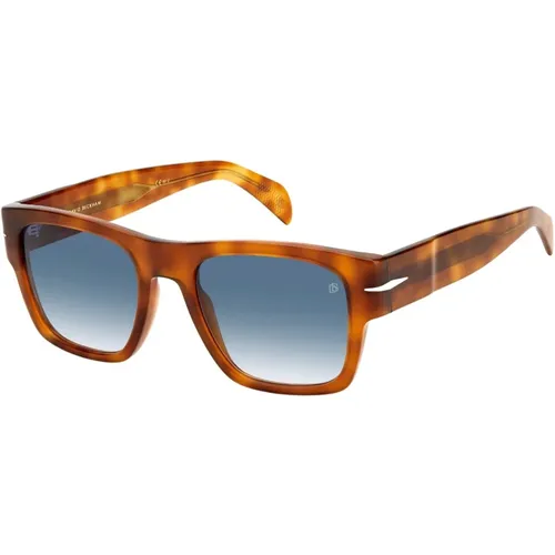 Bold Sunglasses in Havana Honey/Light Blue , male, Sizes: 52 MM - Eyewear by David Beckham - Modalova