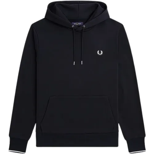 Kapuzen-Zip-Sweatshirt in Regular Fit , Herren, Größe: L - Fred Perry - Modalova