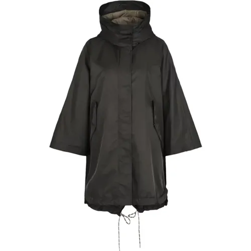 Schwarze Cape Jacke mit Kapuze - bazar deluxe - Modalova