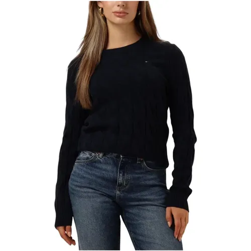 Weicher Wollkabel Rollkragenpullover , Damen, Größe: L - Tommy Hilfiger - Modalova