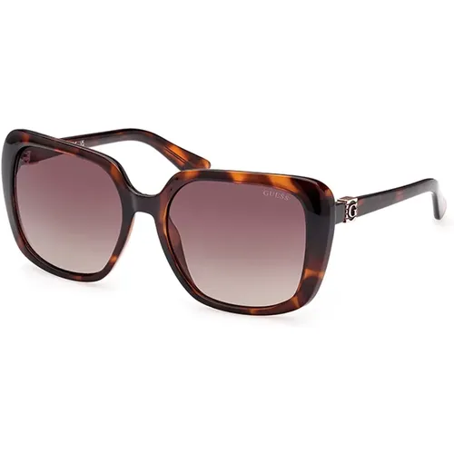 Stilvolle Sonnenbrille braun Verlauf Havana Rahmen,Beige Brilliance Gradient Sonnenbrille,Stilvolle Sonnenbrille Schwarz Verlaufsglas - Guess - Modalova