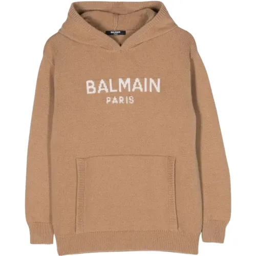 Beiger Kinder Hoodie Pullover - Balmain - Modalova