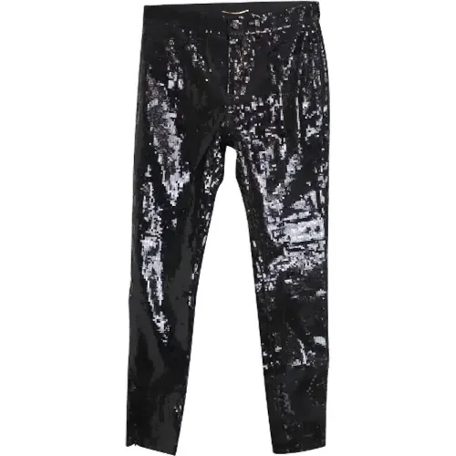 Sequined Straight Trousers , female, Sizes: M - Saint Laurent - Modalova