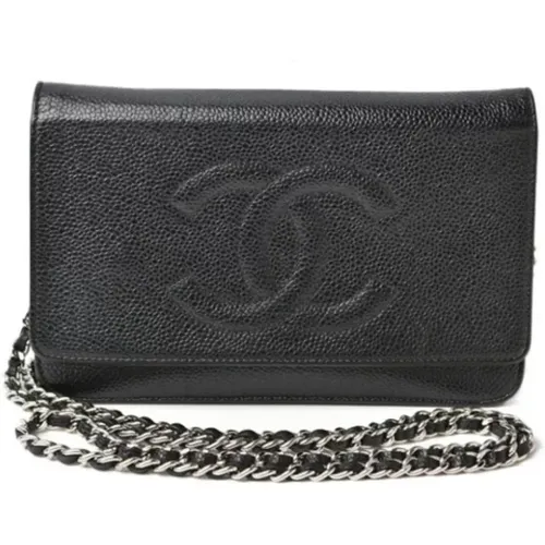 Pre-owned Leather Chanel Wallet on Chain , female, Sizes: ONE SIZE - Chanel Vintage - Modalova