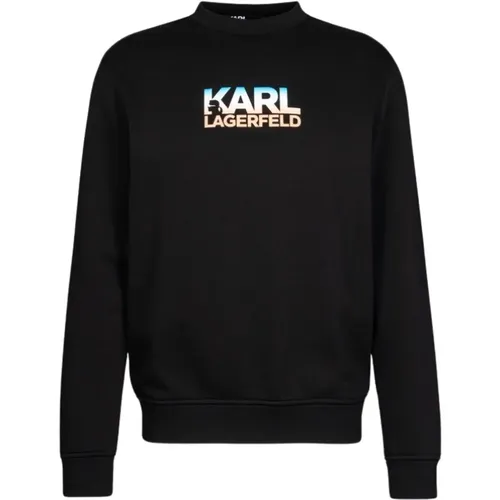 Logo-Print Baumwoll-Sweatshirt , Herren, Größe: L - Karl Lagerfeld - Modalova