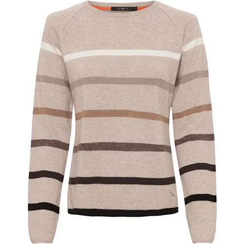 Gestreifter Cashmere Pullover in Beige Melange - BTFCPH - Modalova