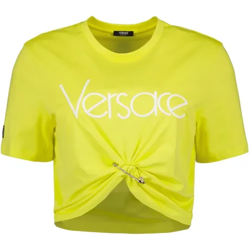 Crop T-shirt 1978 Re-Edition , Damen, Größe: XS - Versace - Modalova