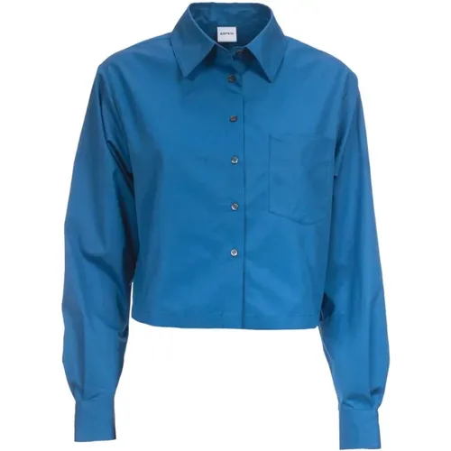 Blaues Baumwollpopeline-Hemd , Damen, Größe: XS - Aspesi - Modalova