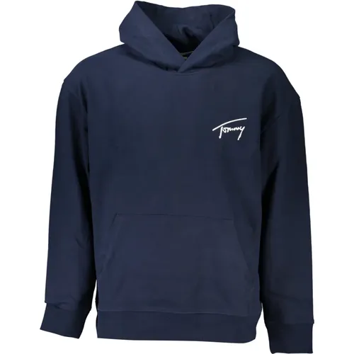 Blaue Kapuzenpullover mit Stickerei , Herren, Größe: 2XL - Tommy Hilfiger - Modalova