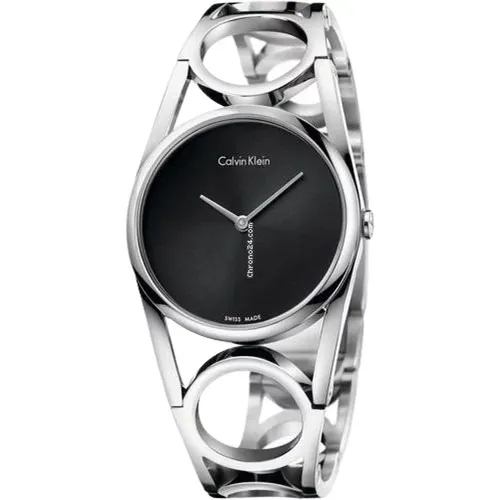 Round Quartz Watch with Dial and Stainless Steel Case , female, Sizes: ONE SIZE - Calvin Klein - Modalova