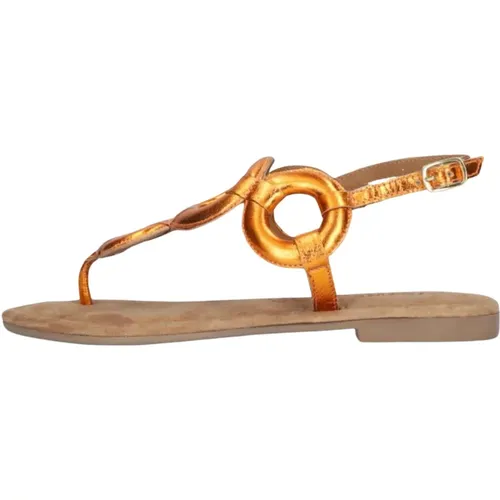 Sandale mit Metallic-Finish , Damen, Größe: 38 EU - Lazamani - Modalova