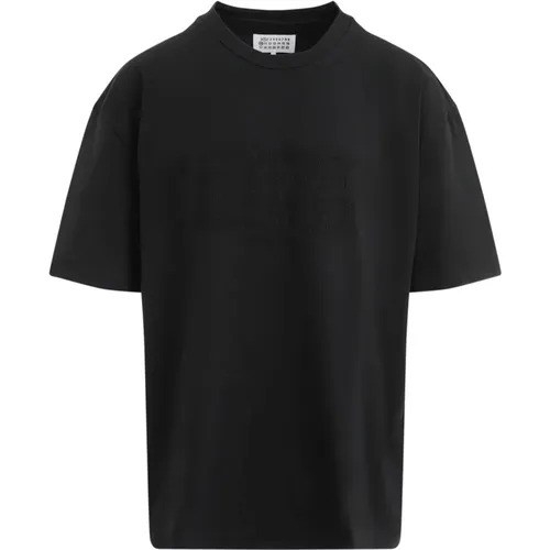 Gewaschenes Schwarzes T-Shirt , Herren, Größe: S - Maison Margiela - Modalova