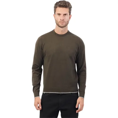 Grüner Pullover Rundhals Elegant Komfort , Herren, Größe: L - Armani Exchange - Modalova